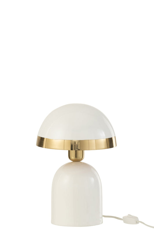 Lamp gold rim metal glossy white