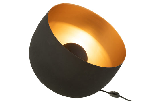 Lamp round Interior gold metal black large