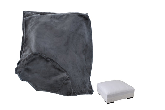 Cover Pouf Monaco Velvet Dark Grey