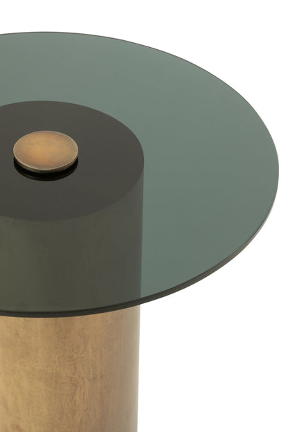 Side Table Soni Iron/Glass Black/Bronze
