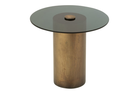 Side Table Soni Iron/Glass Black/Bronze