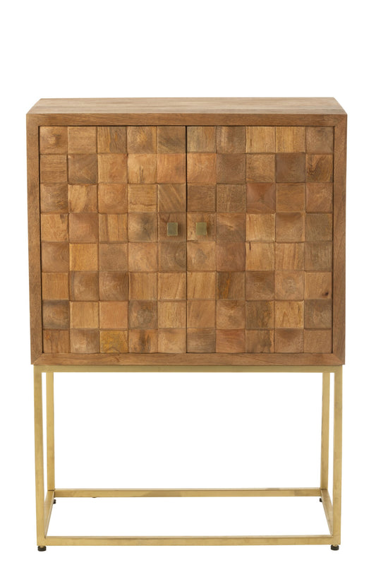 Cupboard On Foot Nino Metal/Mango Wood Natural/Gold