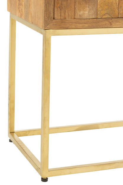 Cupboard On Foot Nino Metal/Mango Wood Natural/Gold