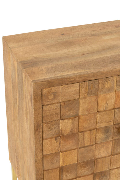 Cupboard On Foot Nino Metal/Mango Wood Natural/Gold