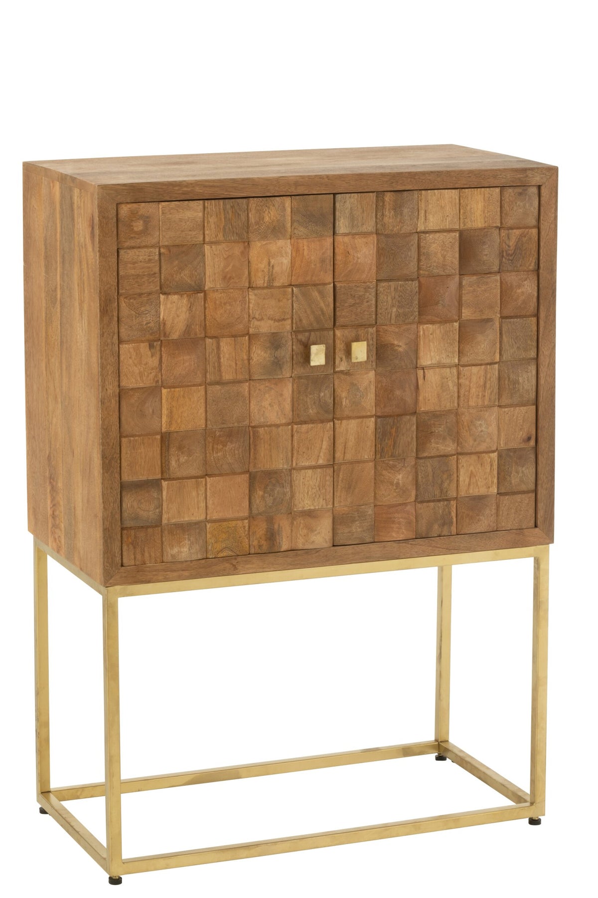 Cupboard On Foot Nino Metal/Mango Wood Natural/Gold