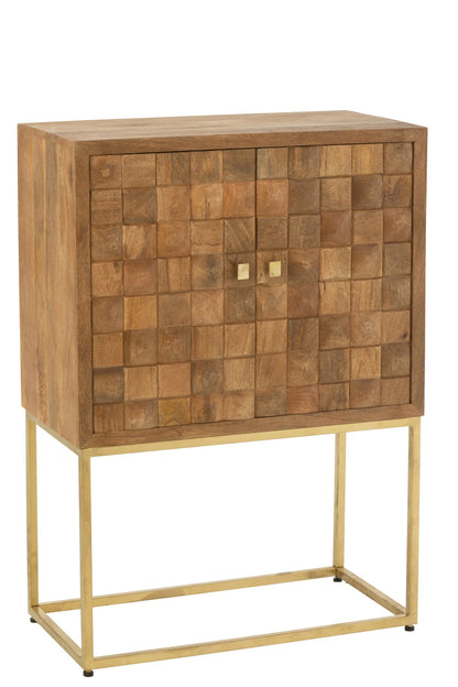 Cupboard On Foot Nino Metal/Mango Wood Natural/Gold