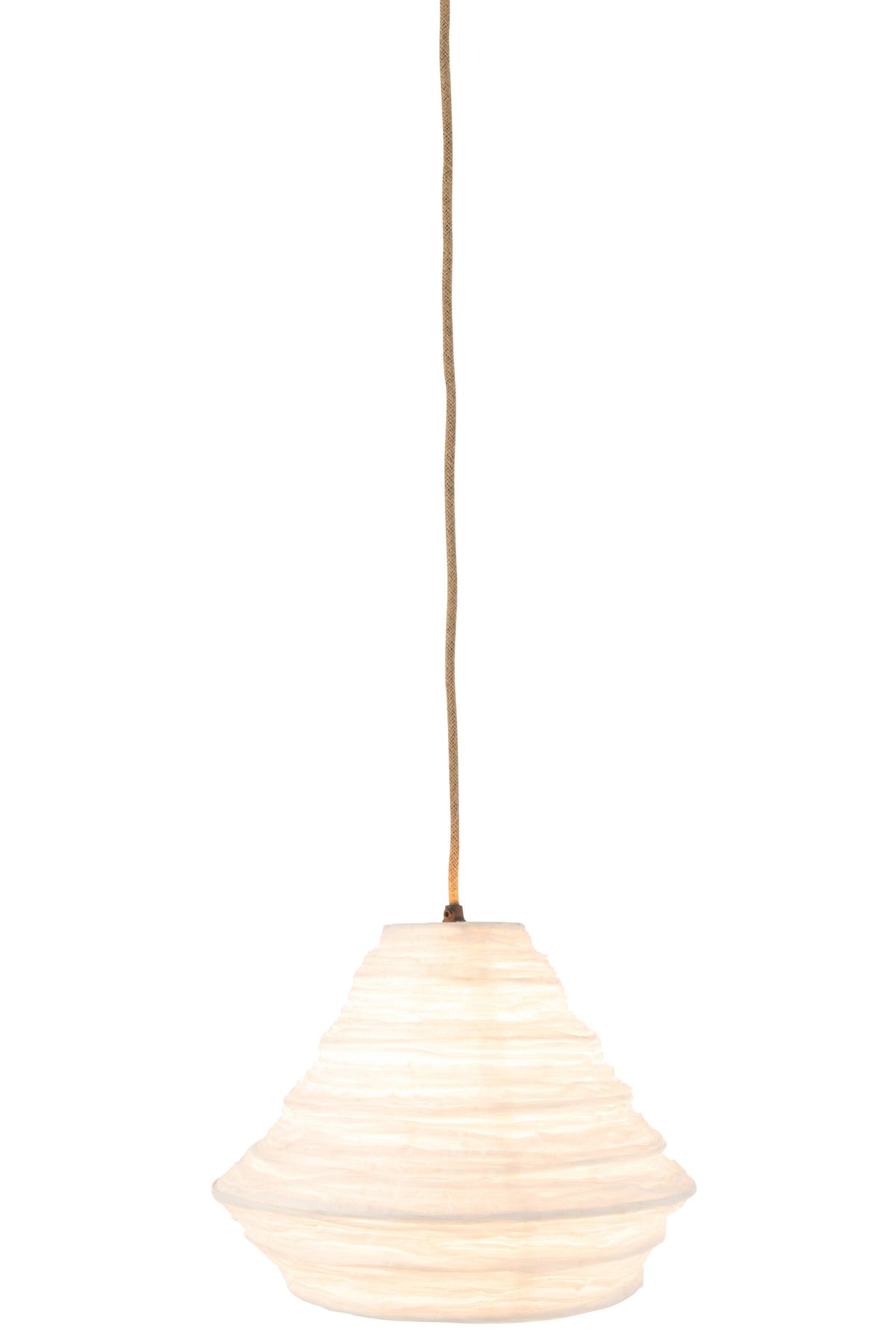 Hanglamp nest raffia wit