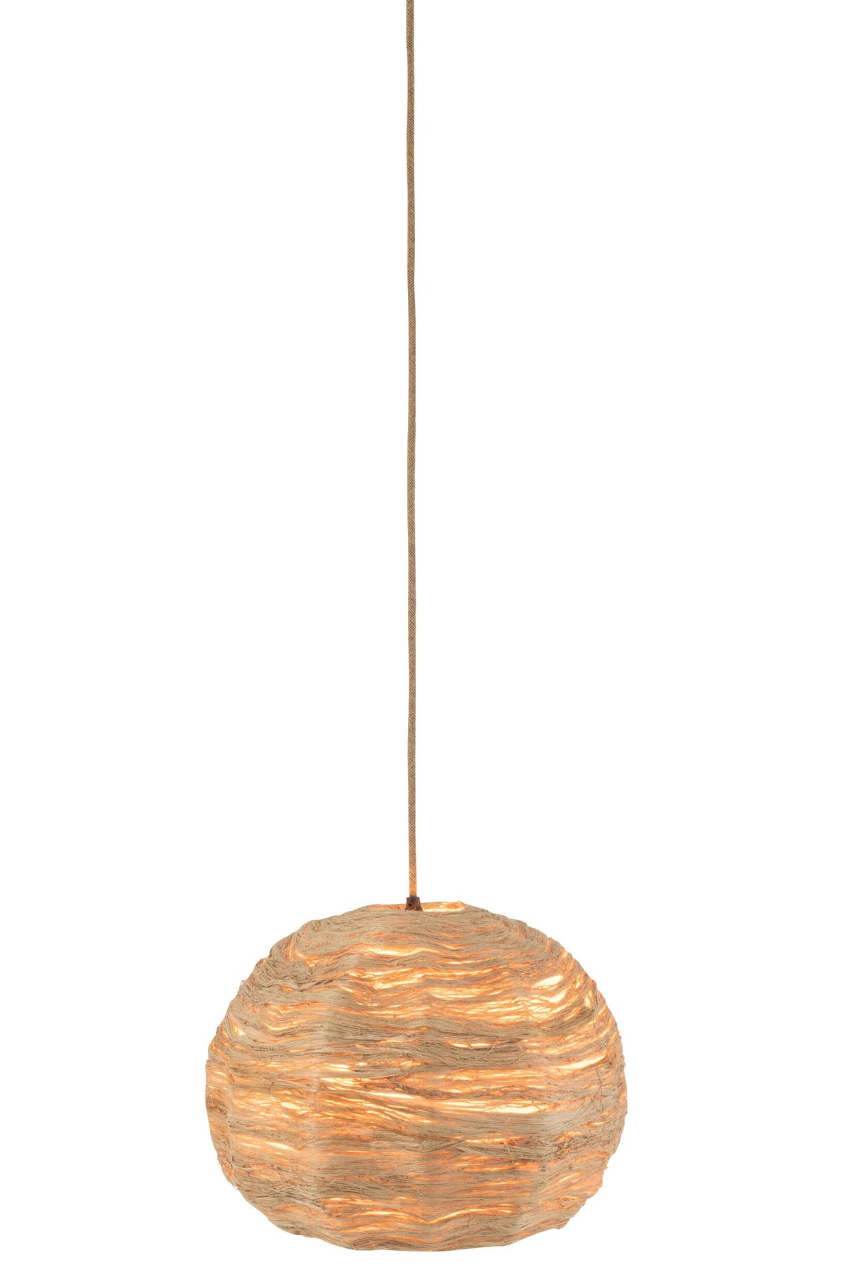 Pendant lamp globe banana leaf natural medium