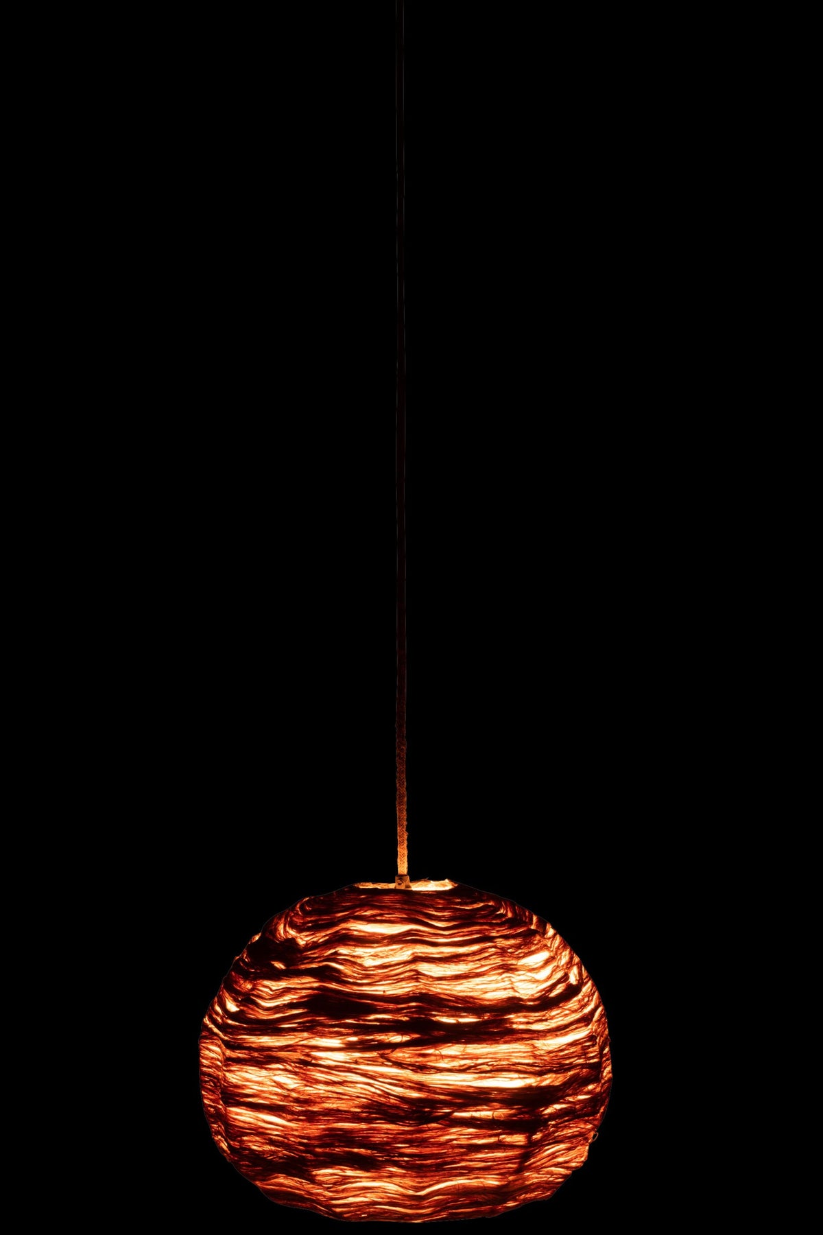 Pendant lamp globe banana leaf natural medium