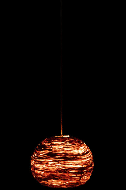 Pendant lamp globe banana leaf natural medium