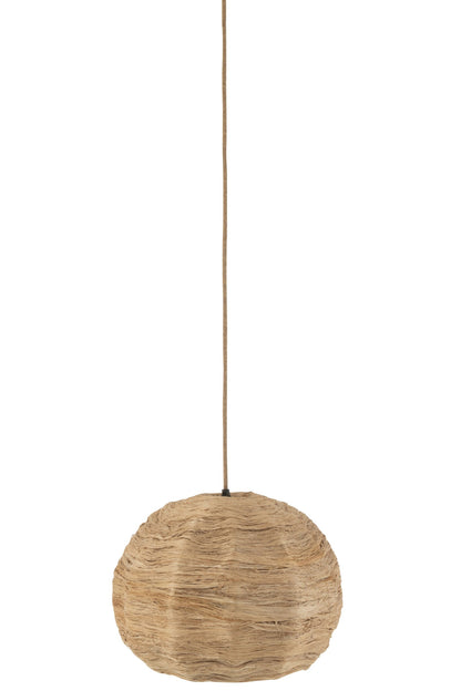 Pendant lamp globe banana leaf natural medium