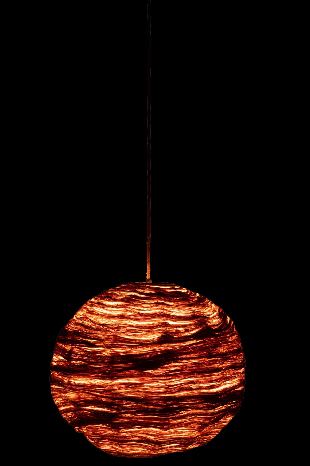 Large natural banana leaf globe pendant light