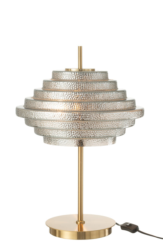 Table lamp led gold metal/smoked glass