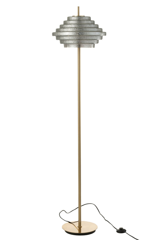 Table lamp LED gold metal/smoked glass