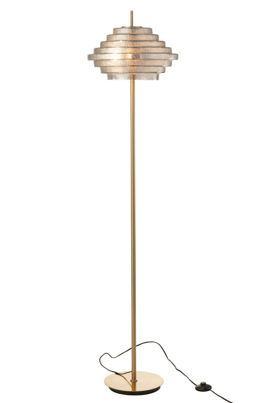 Table lamp LED gold metal/smoked glass