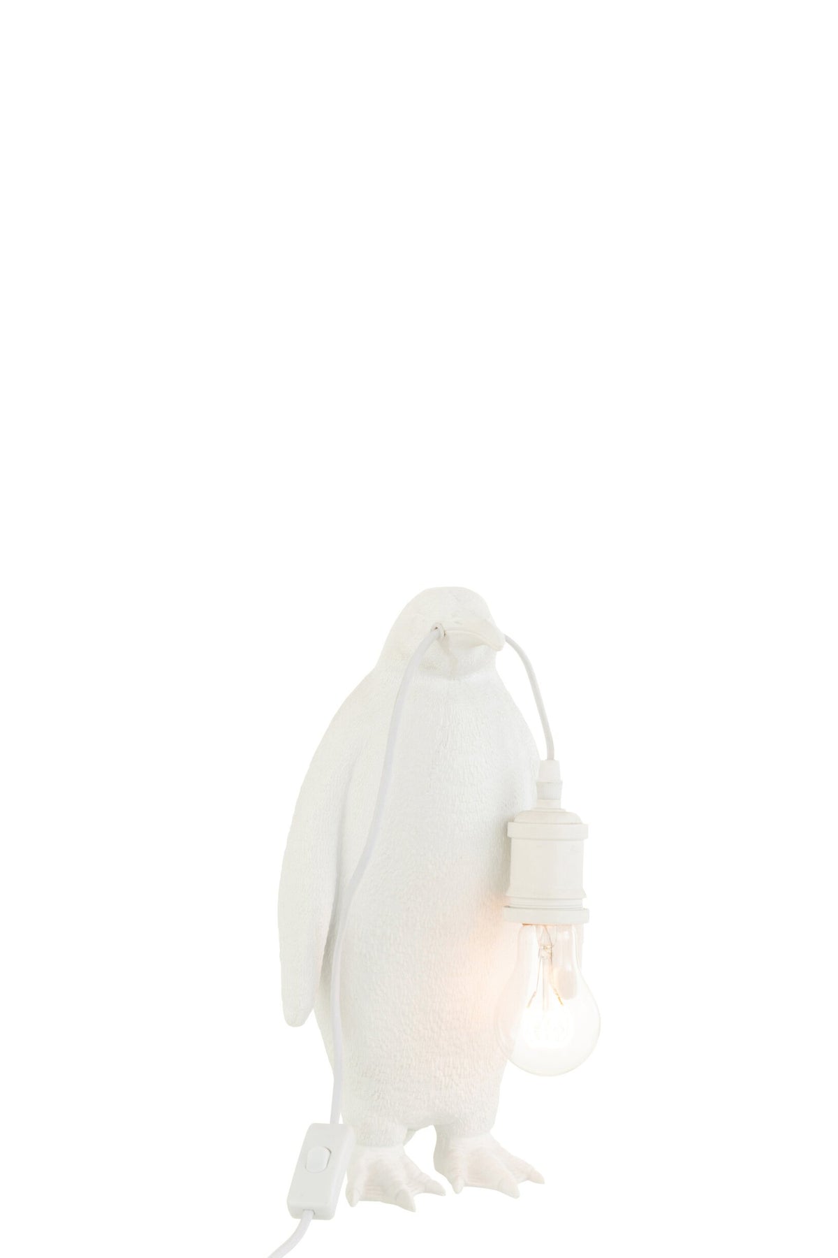 Petite lampe de table pingouin en résine blanche