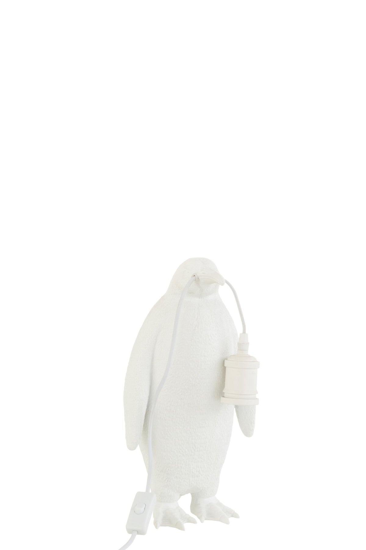Petite lampe de table pingouin en résine blanche