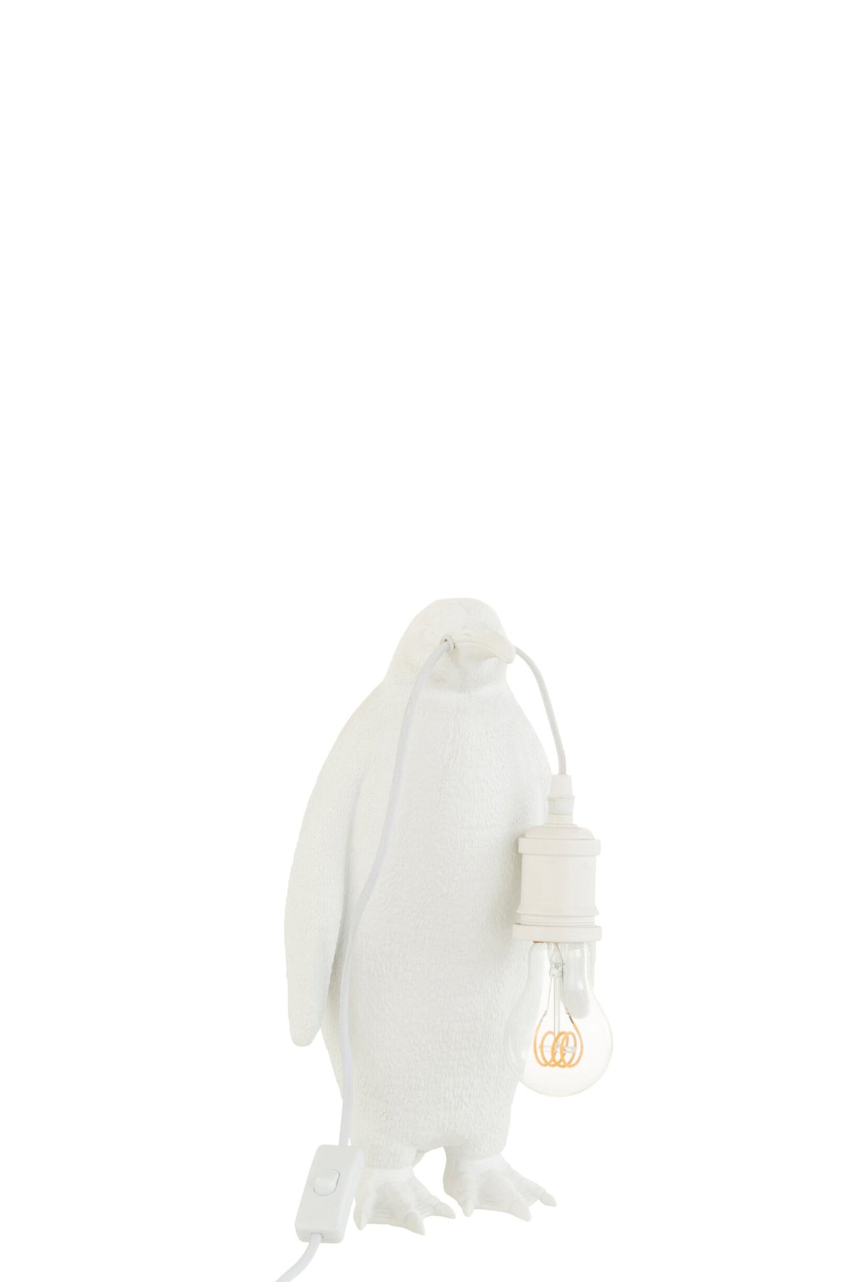 Petite lampe de table pingouin en résine blanche