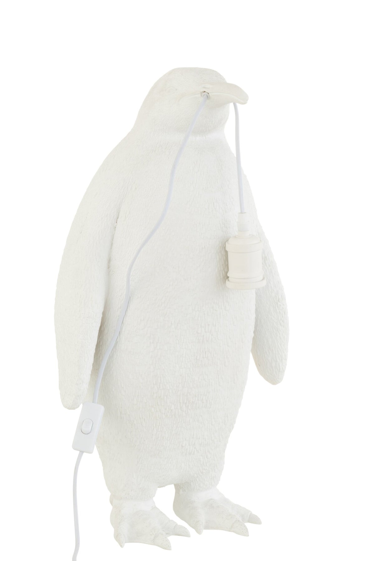 Large white resin penguin table lamp
