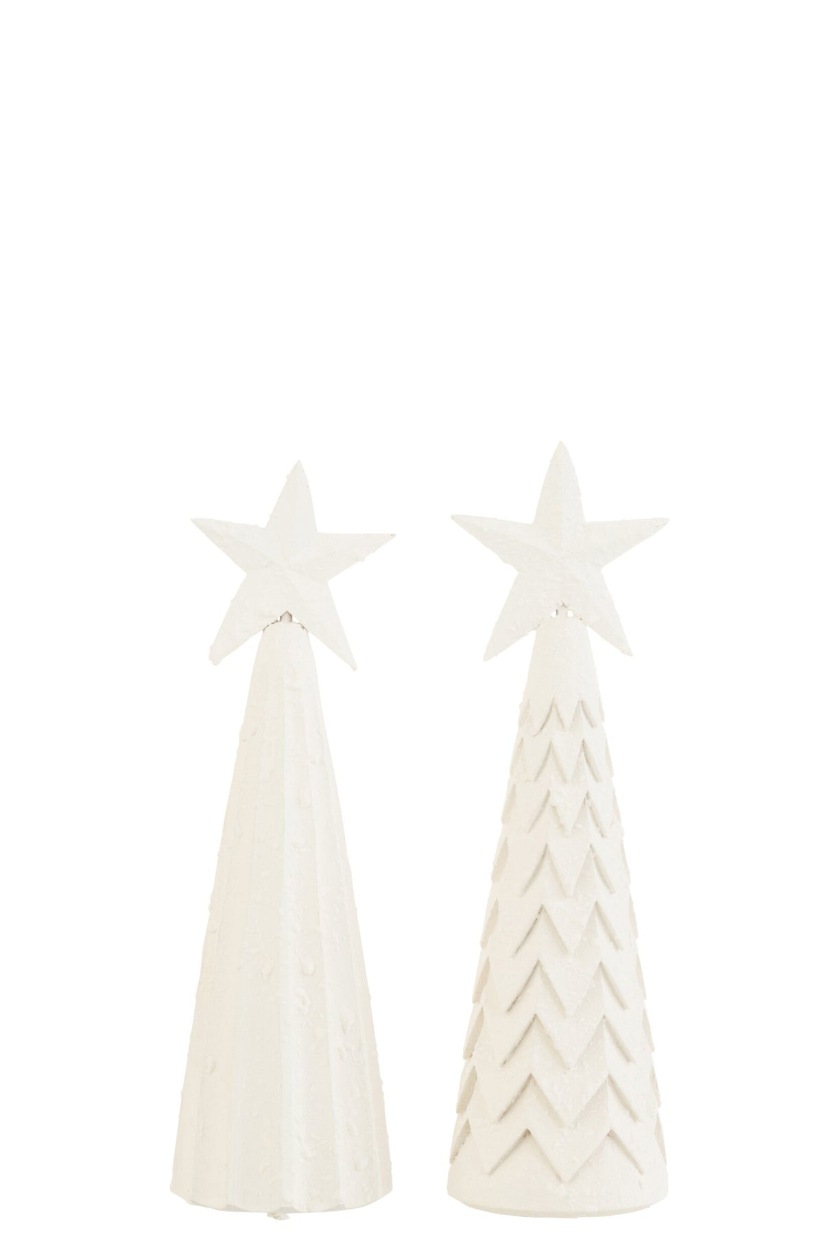 Figurines Christmas Tree Wood White Large Assortment Of 2