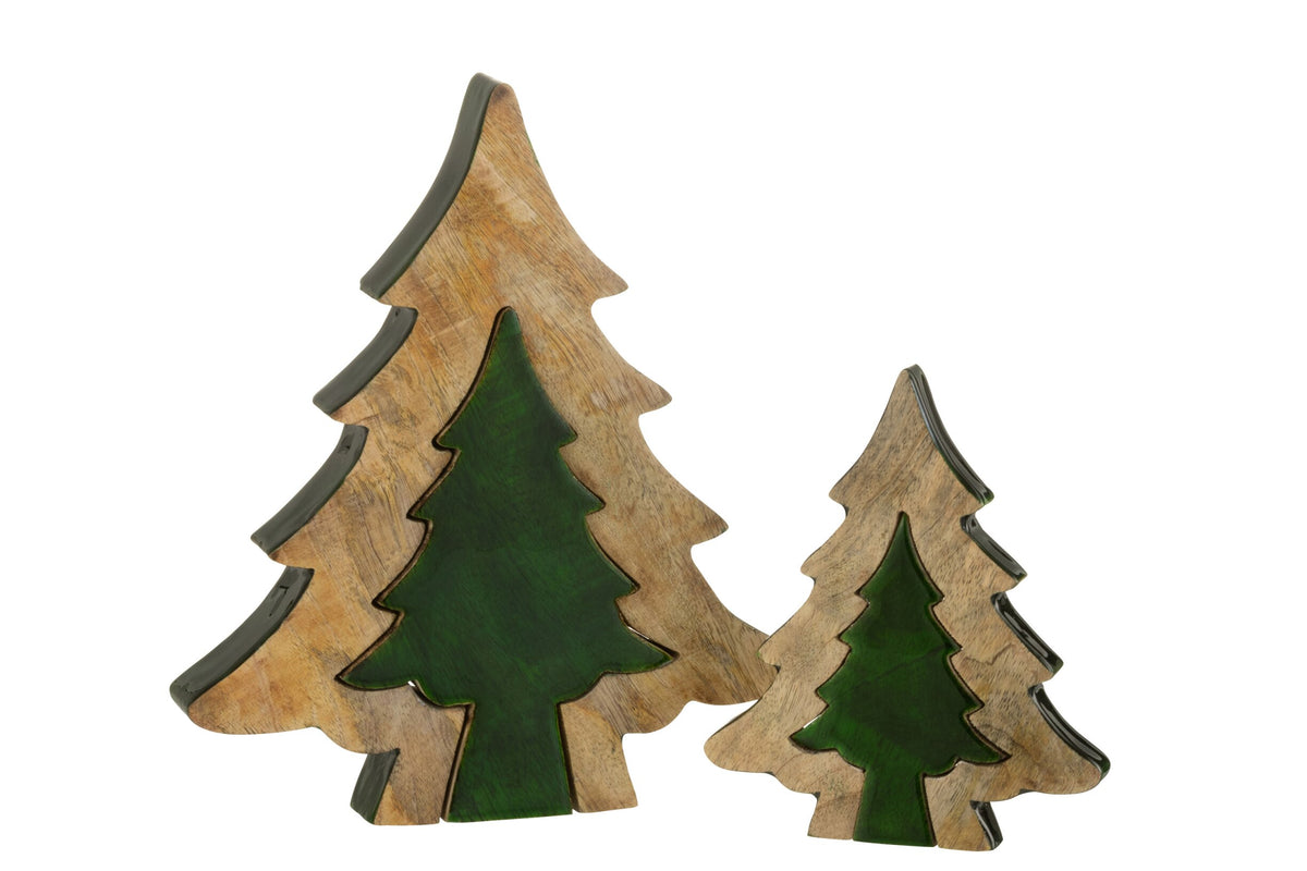 Tree Puzzle Wood Green/Natural Large