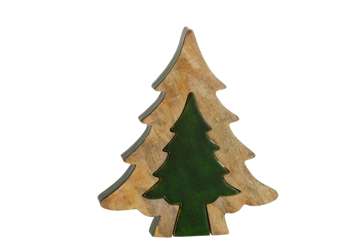 Tree Puzzle Wood Green/Natural Large