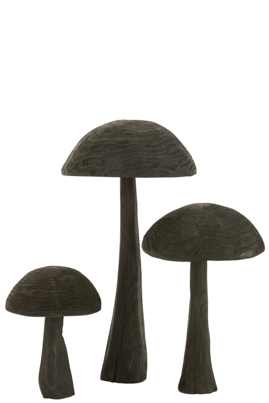 Mushroom Wood Black Large