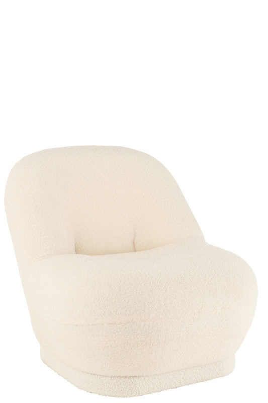 Stool Teddy Bouclé White