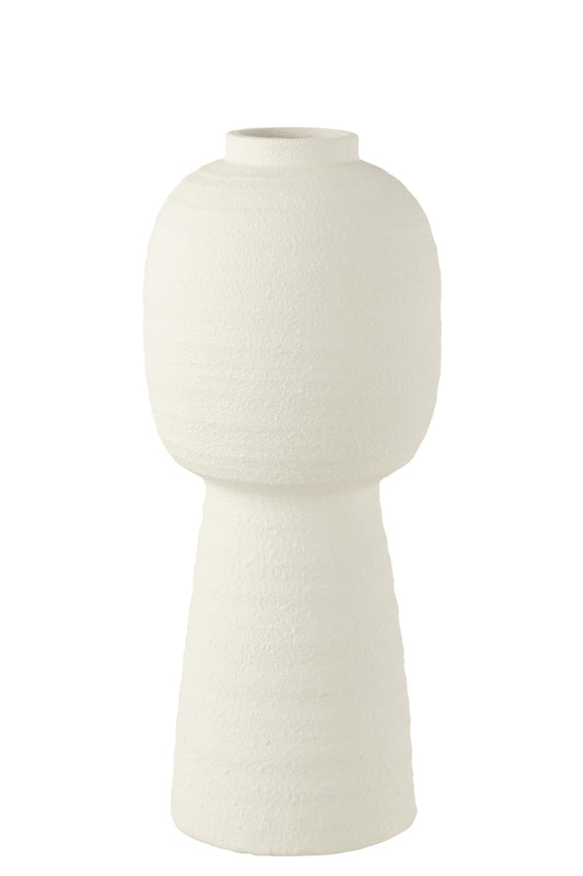 Vase Lantern Clay White Large