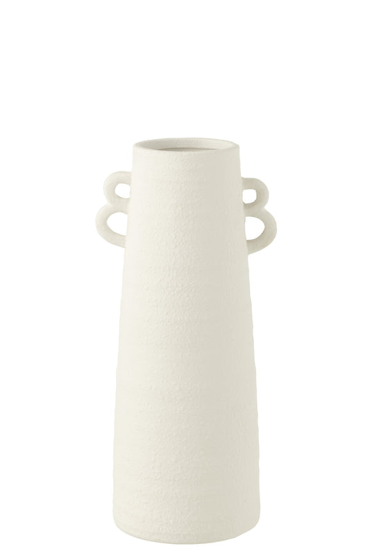 Vase Conical Clay White Small