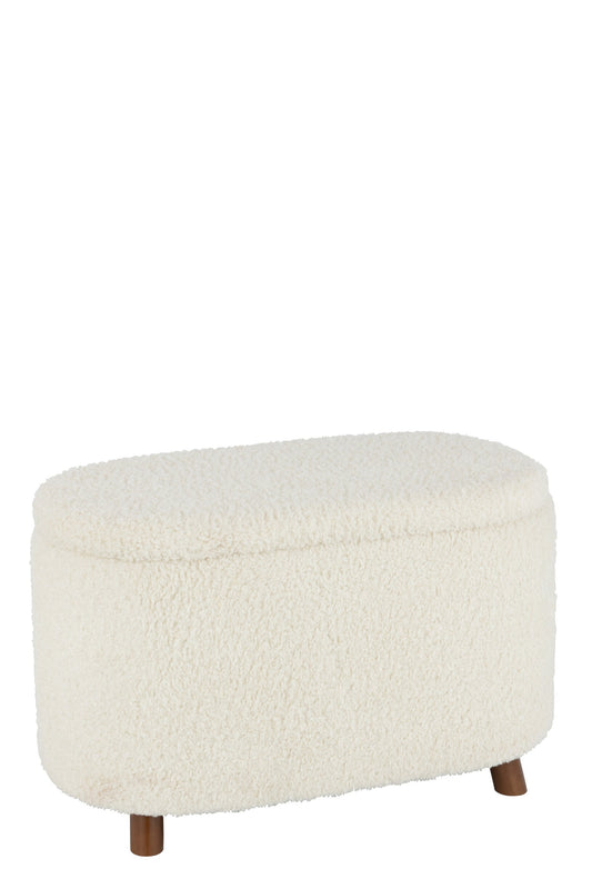 Stool Storage Teddy Polyester White