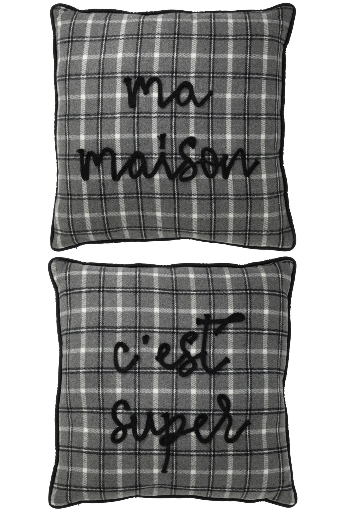 Cushion Text Polyester Grey ass2