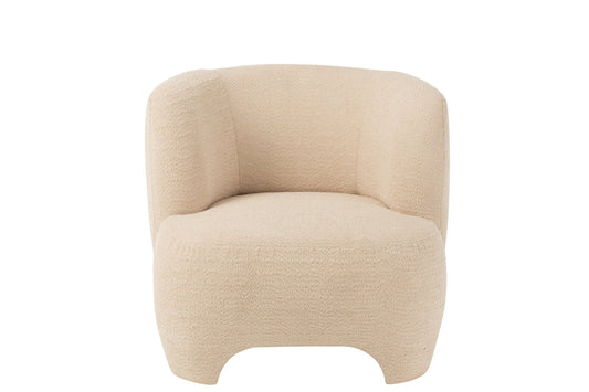 Seat 1-Person Knitted Textile/Wood White
