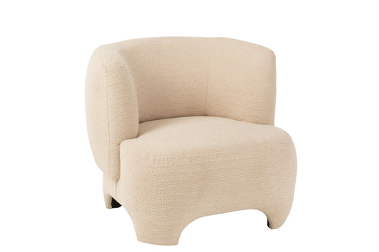 Seat 1-Person Knitted Textile/Wood White