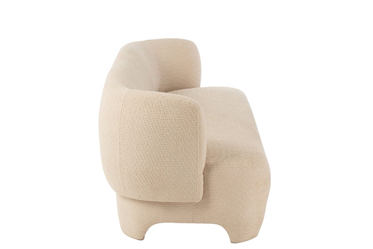 Seat 2/3-Person Knitted Textile/Wood White