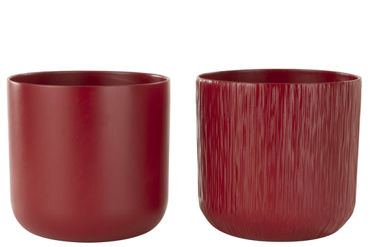 Flowerpot Gen Ceramic Red XXL Assortment Of 2