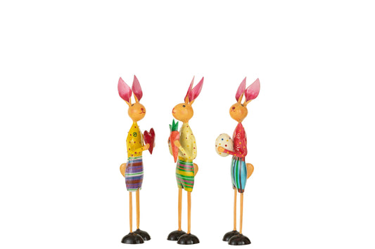 Rabbit Heart/Egg/Carrot Iron Mix Assortment Of 3 Small