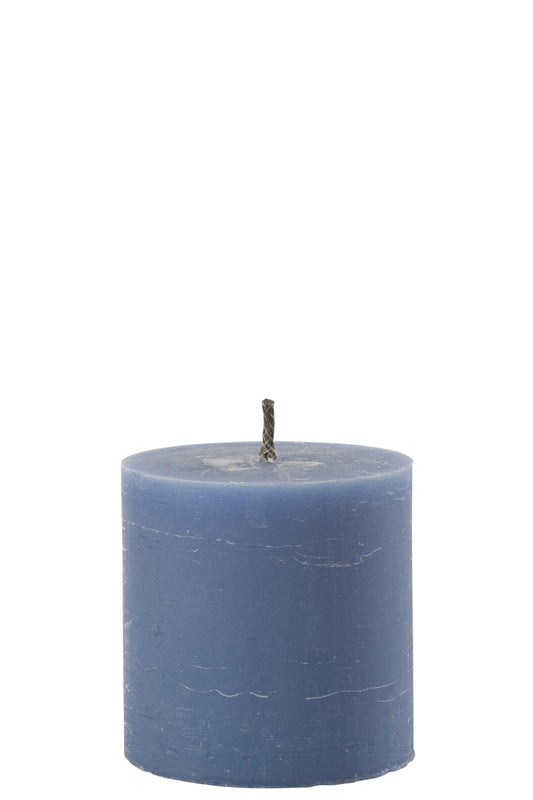 Buitenkaars Pilaar Paraffine Blauw Small-70uren