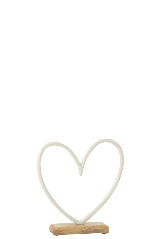 Heart On Base Aluminium White Small