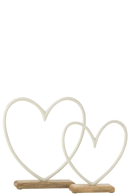 Heart On Base Aluminium White Large