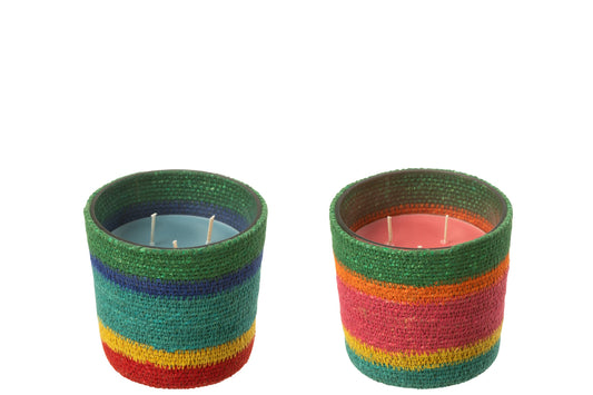 Geurkaars Mand Roze Was Mix Small-45 Uren Assortiment Van 2