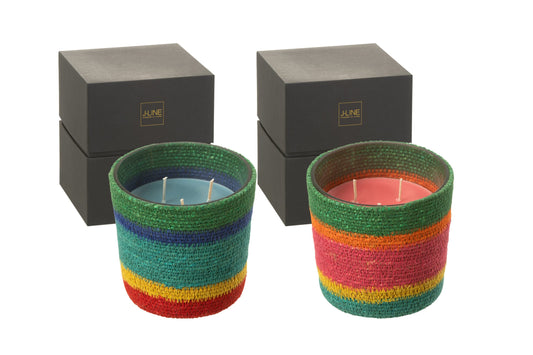 Geurkaars Mand Roze Was Mix Small-45 Uren Assortiment Van 2