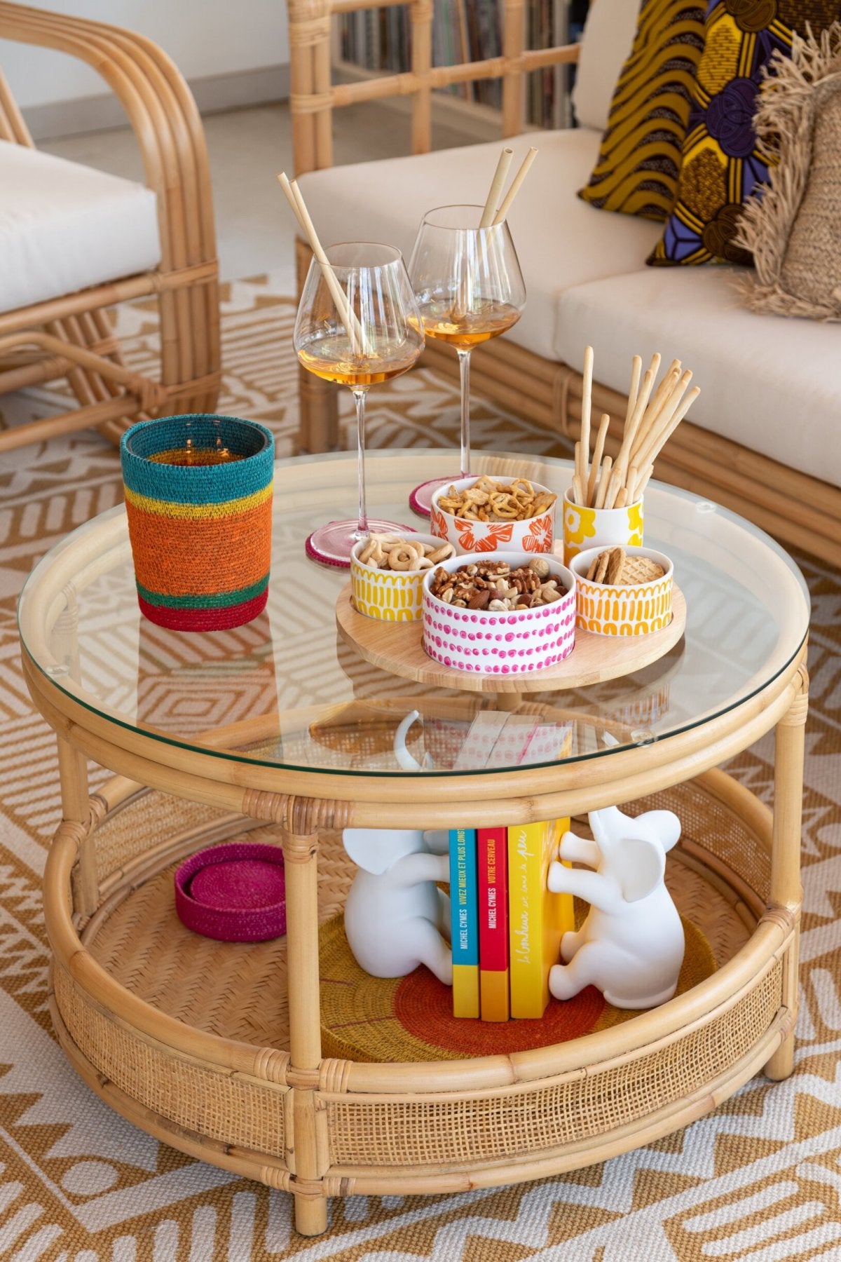 Geurkaars Mand Blauw Was Medium-55 Uren Assortiment Van 2