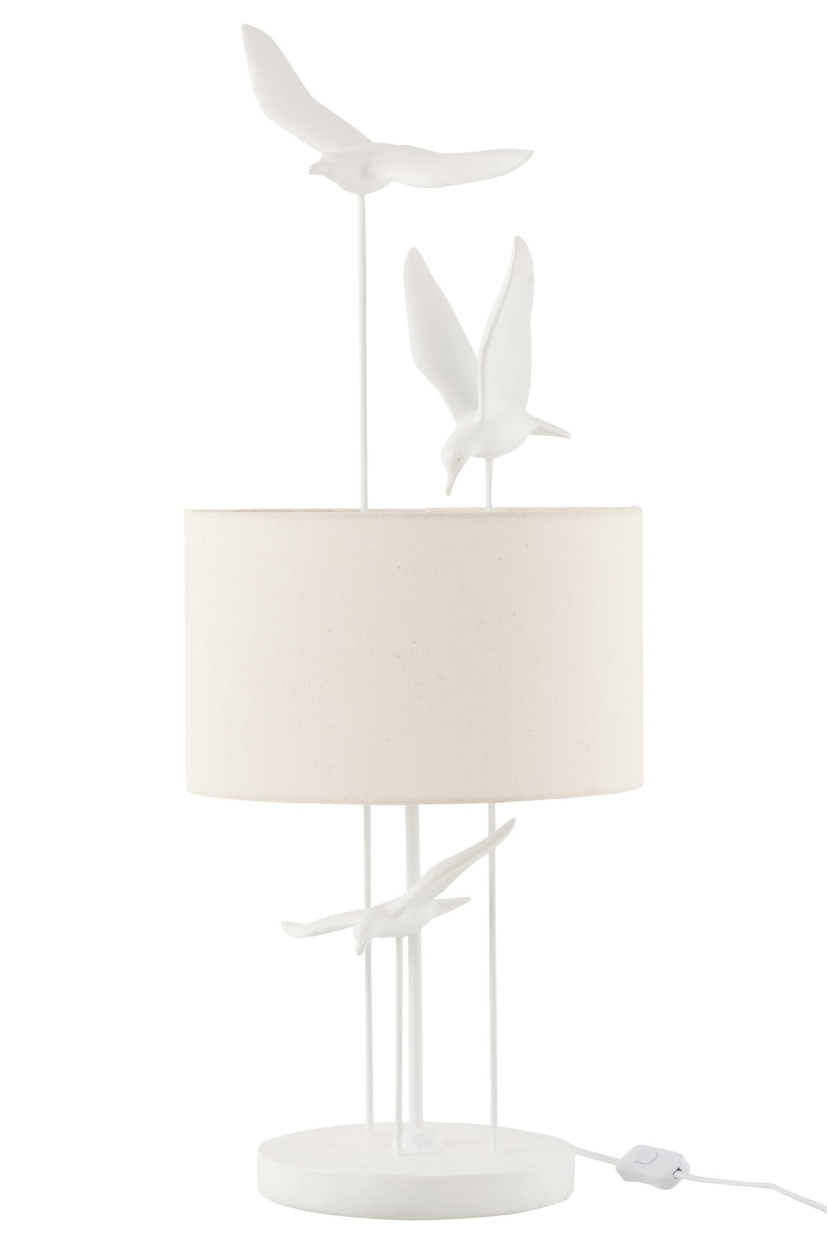 Table lamp birds poly white/beige