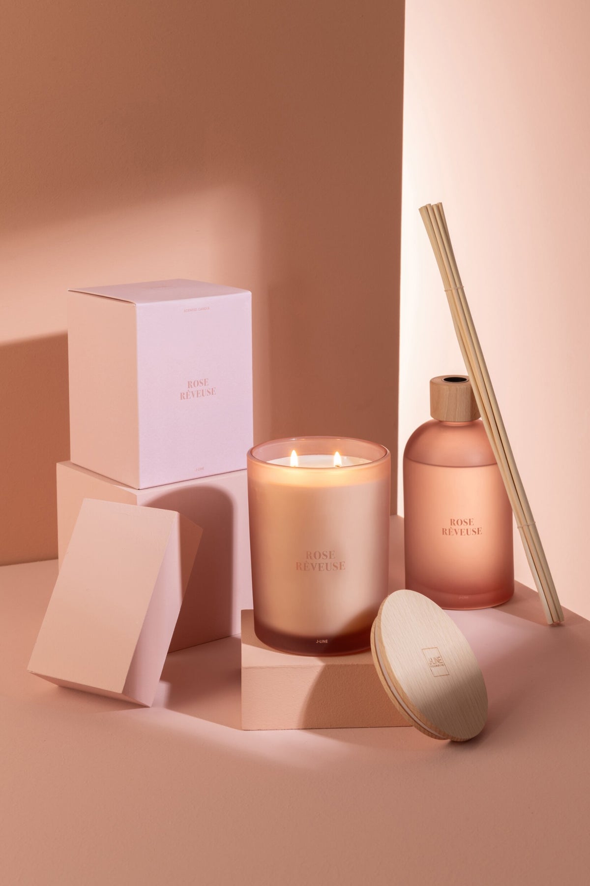 Geurkaars Accords Essentiels Rose Rêveuse-52h
