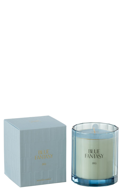Geurkaars Blauw Fantasy Glas - 30 Uren