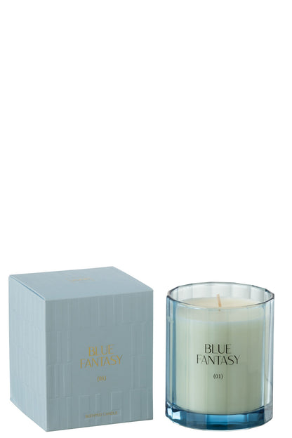Geurkaars Blauw Fantasy Glas - 30 Uren