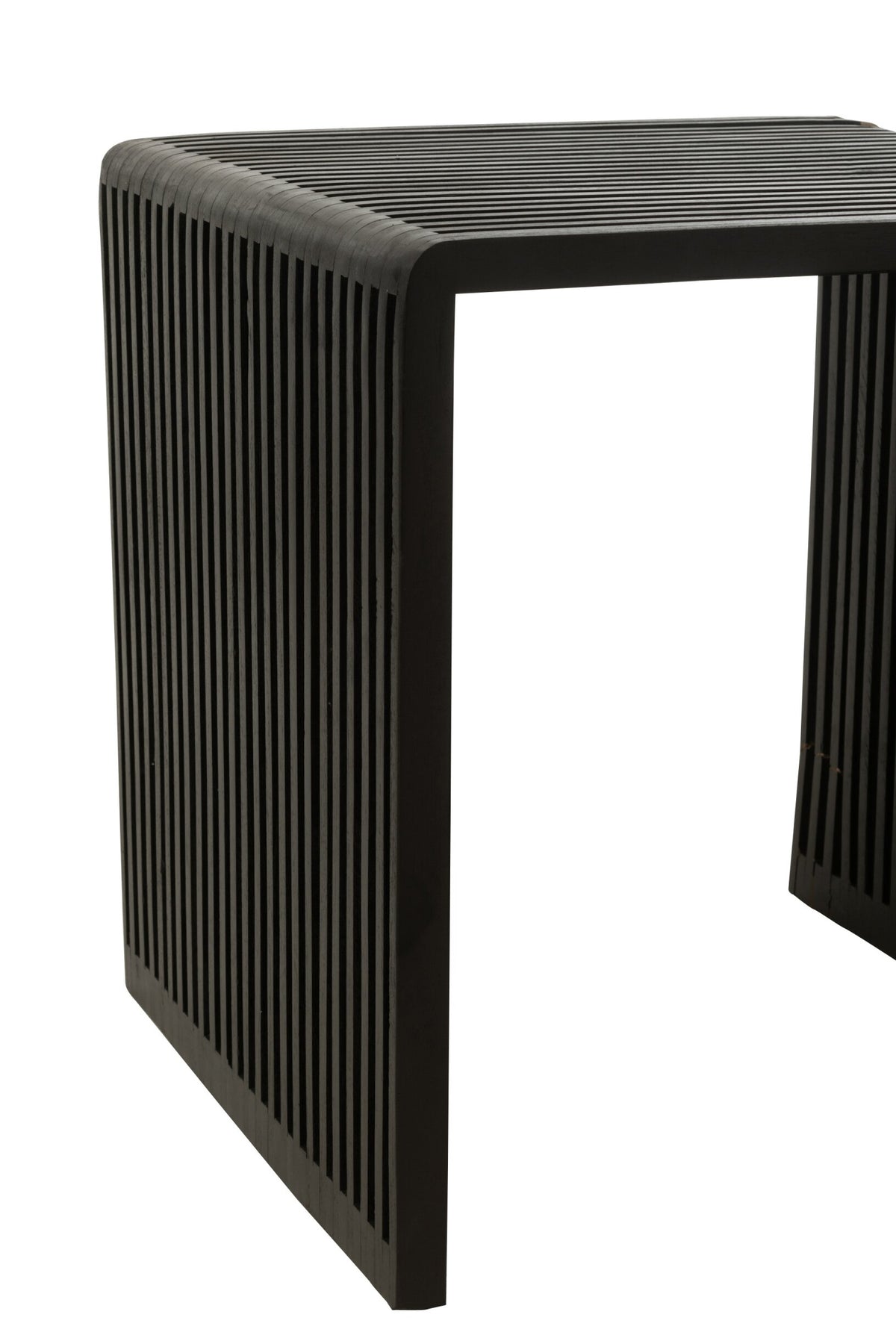 Set Of 2 Coffee Tables Cubic Recycle Teak Black