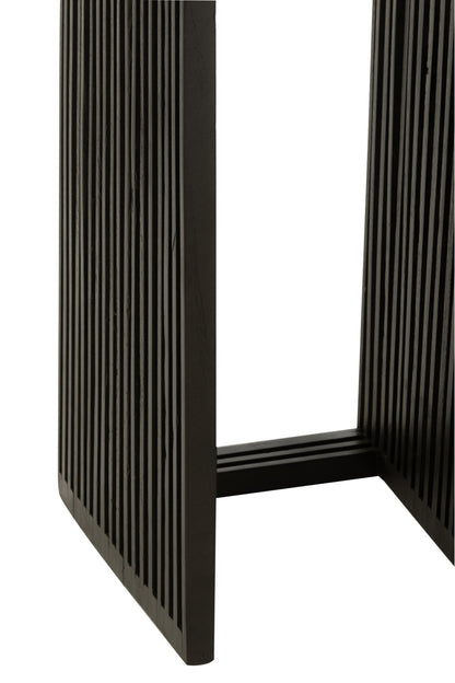 Set Of 2 Side Tables Cubic Recycle Teak Black