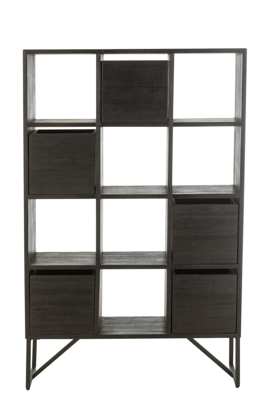 Cabinet With Drawers Recycle Teak Black